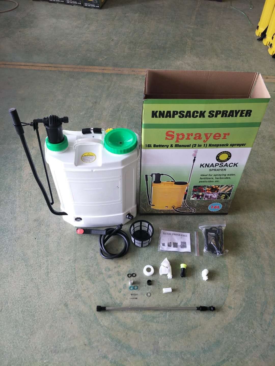 18L Manual Plastic Portable Machine Knapsack Pumps 12V8ah Battery 2in 1 Agricultural Sprayer GF-18SD-01Z